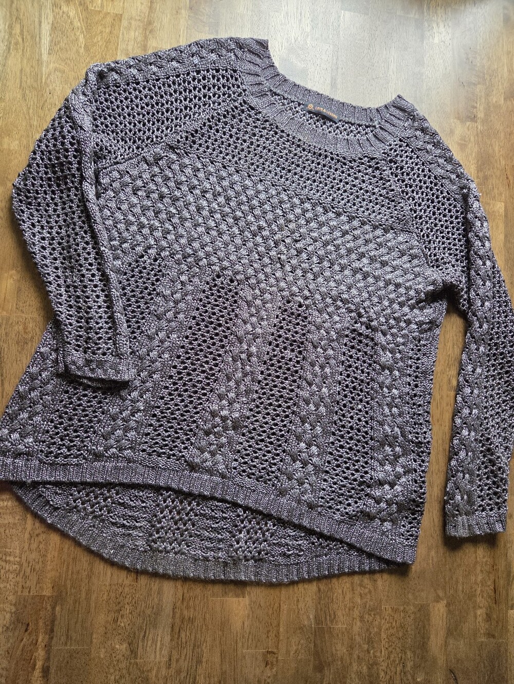 Love & Legend Metallic Chrome Open-Knit Women's Sweater